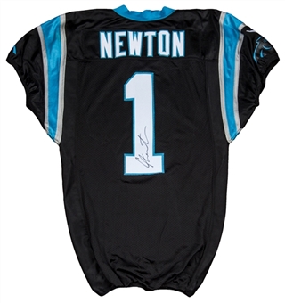 2013 Cam Newton Photo Matched Game Used and Signed Carolina Panthers Black  Jersey (MeiGray & PSA/DNA) 8/15/13